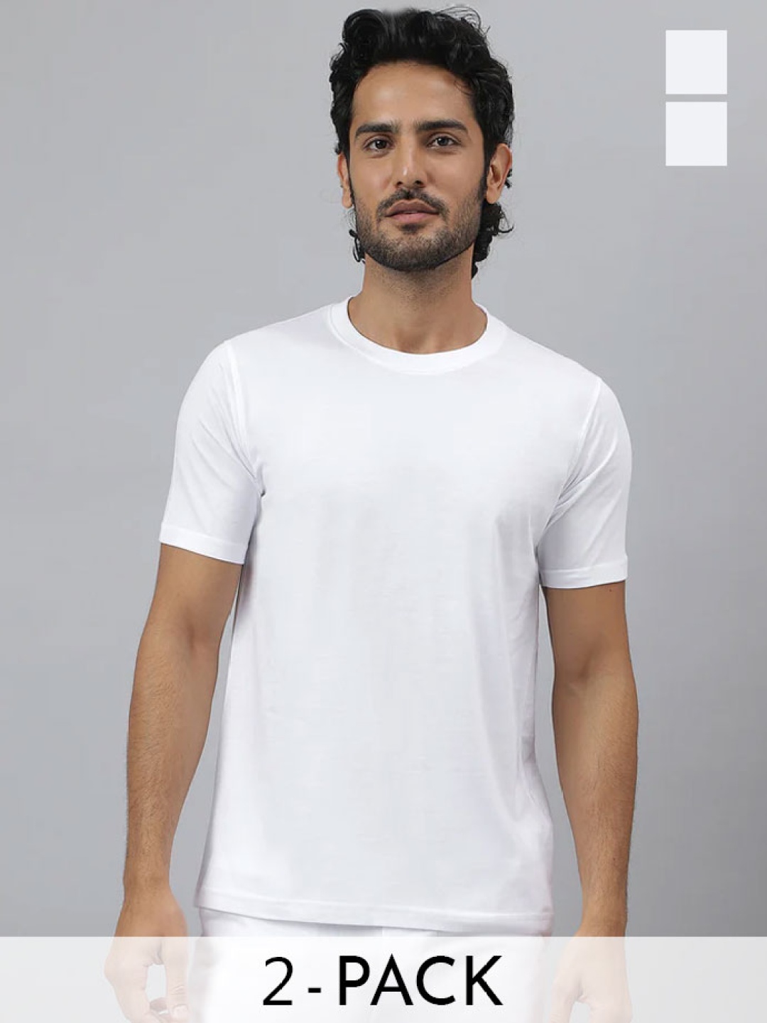 

KINGDOM OF WHITE Pack of 2 Men Round Neck Pure Cotton T Shirts