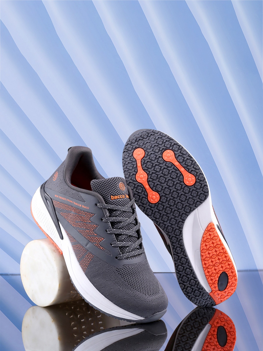 

bacca bucci Men Mesh Marking Running Shoes, Grey