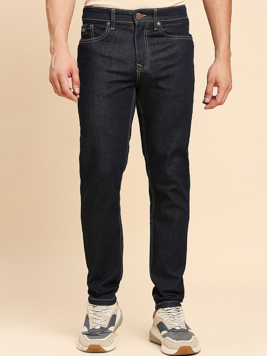 

LOVEGEN Men Slim Fit Mid-Rise Clean Look Stretchable Jeans, Blue