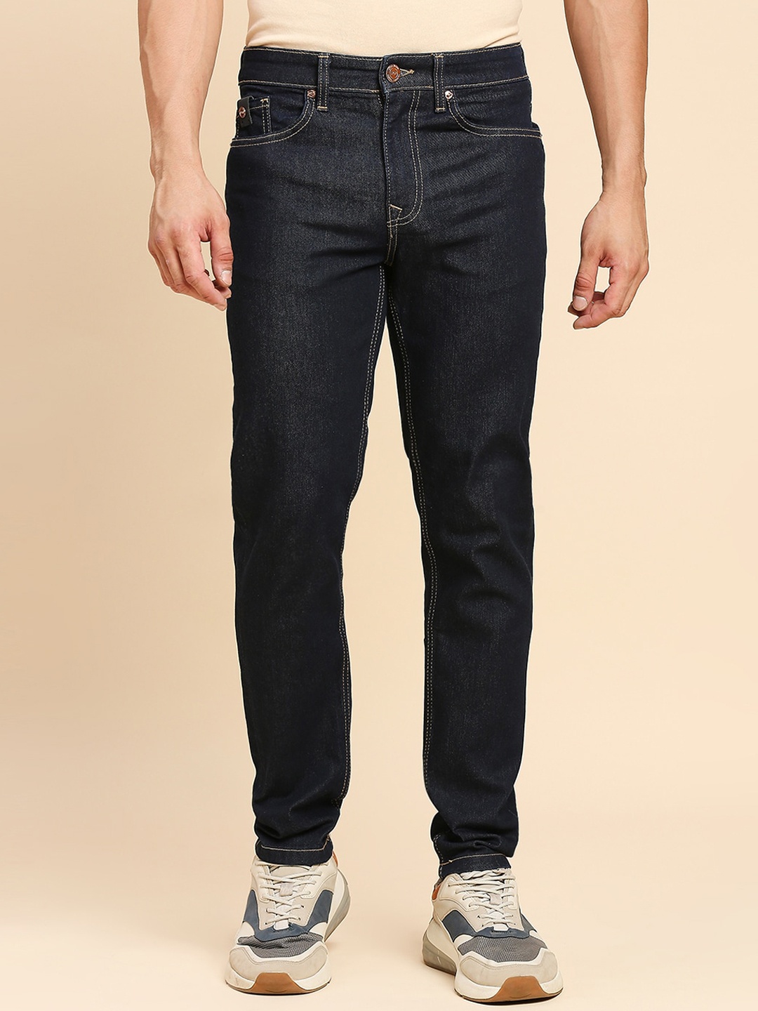 

LOVEGEN Men Slim Fit Mid-Rise Clean Look Non Stretchable Cotton Jeans, Blue