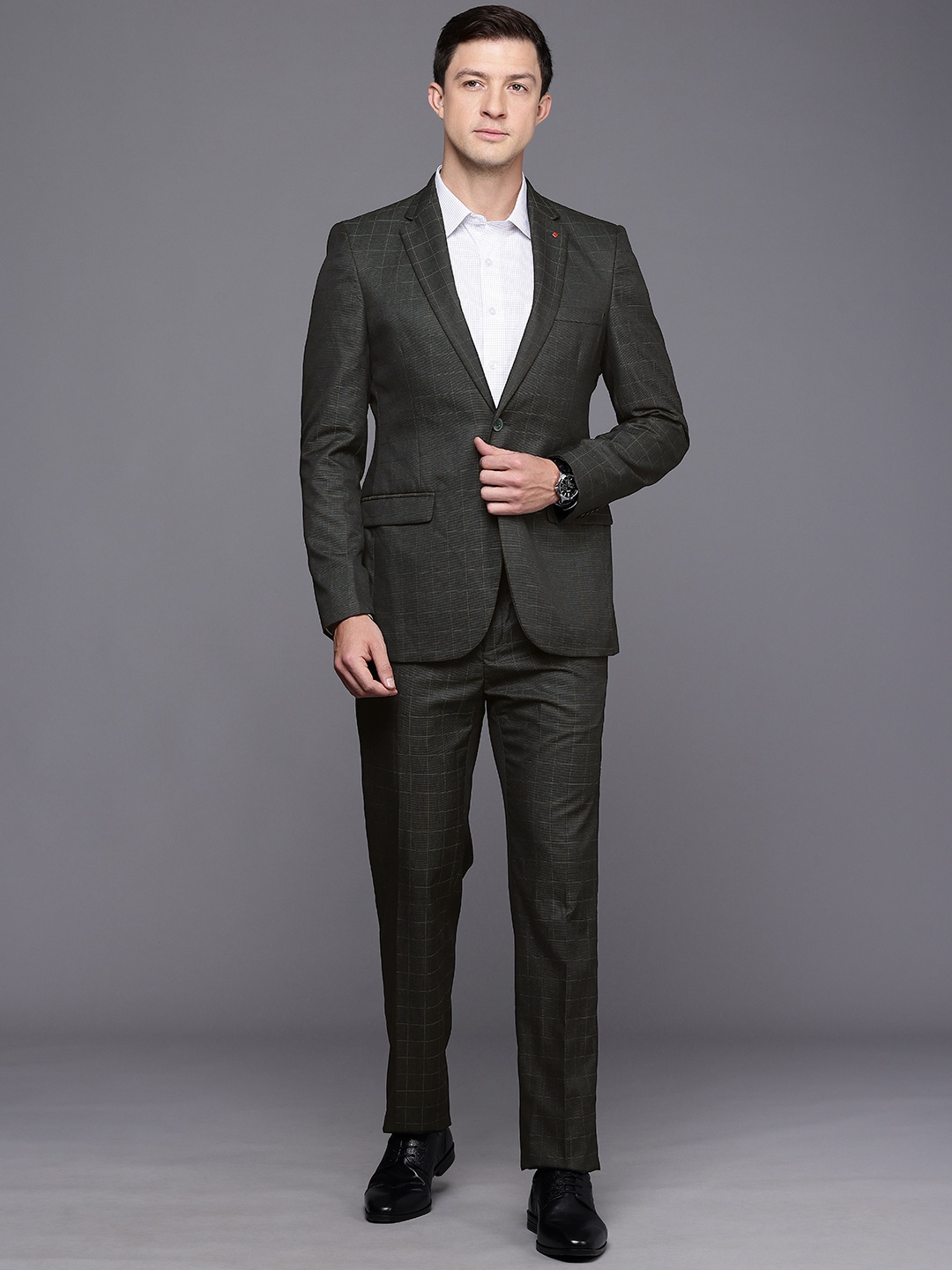 

Raymond Checked Contemporary Fit 2-Peice Formal Suits, Olive