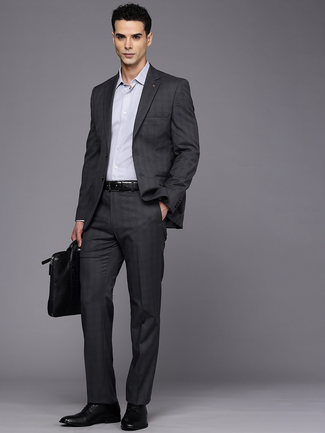 

Raymond Checked Contemporary Fit 2-Peice Formal Suits, Grey