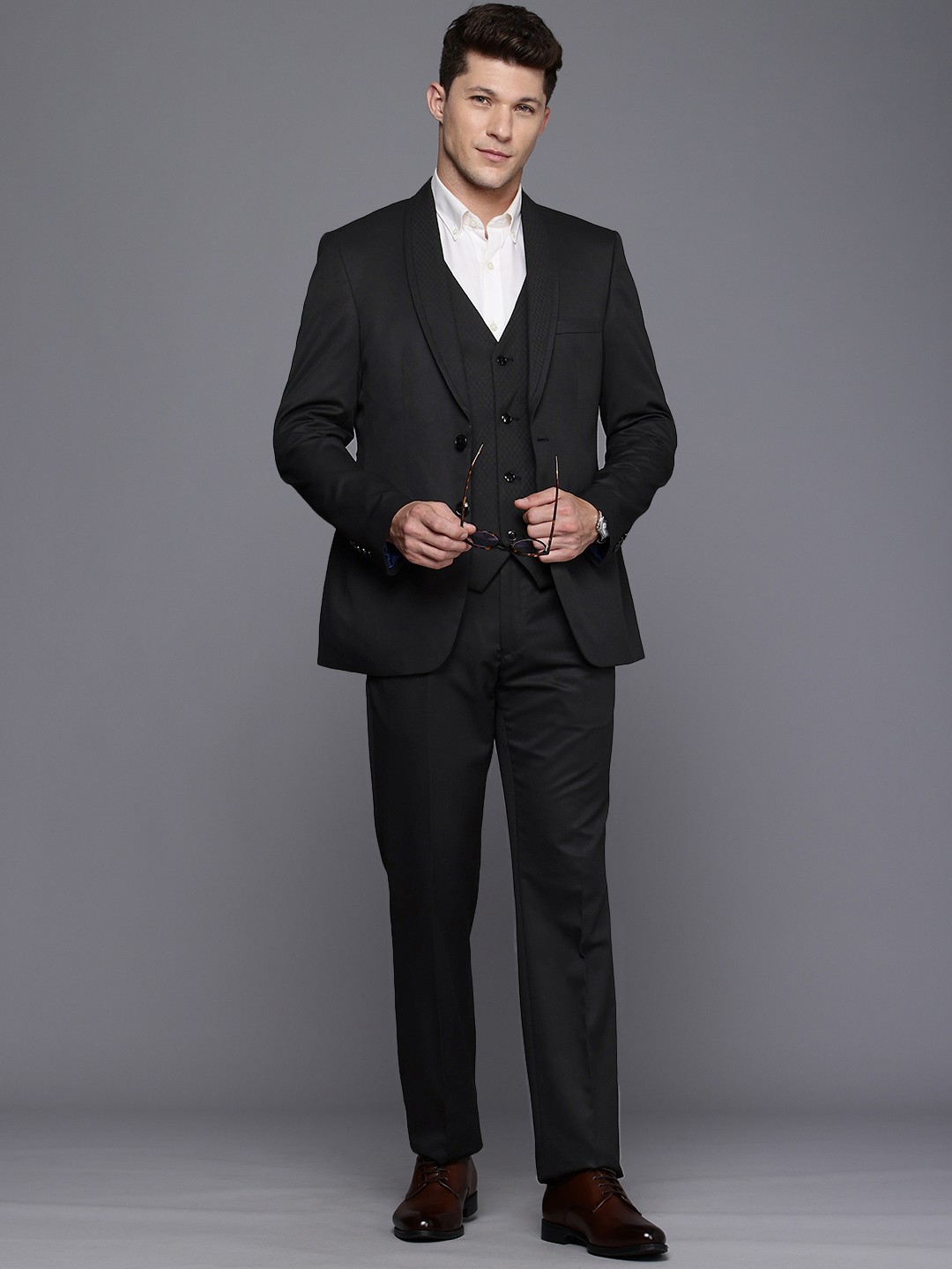 

Raymond Contemporary Fit 3 Piece Party Suit, Black