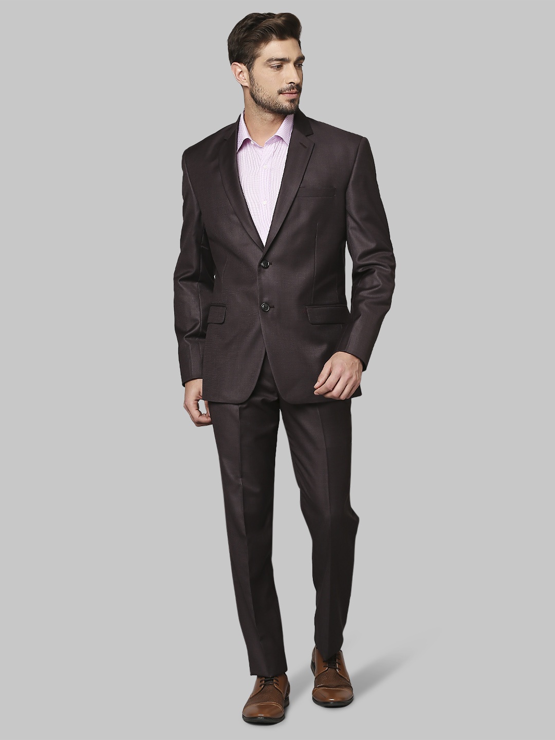

Raymond Men Self Design Contemporary Fit 2-Piece Formal Suits, Brown