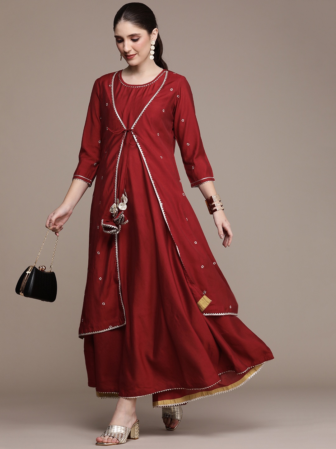 

Anouk Women Gotta Patti Anarkali Kurta, Maroon