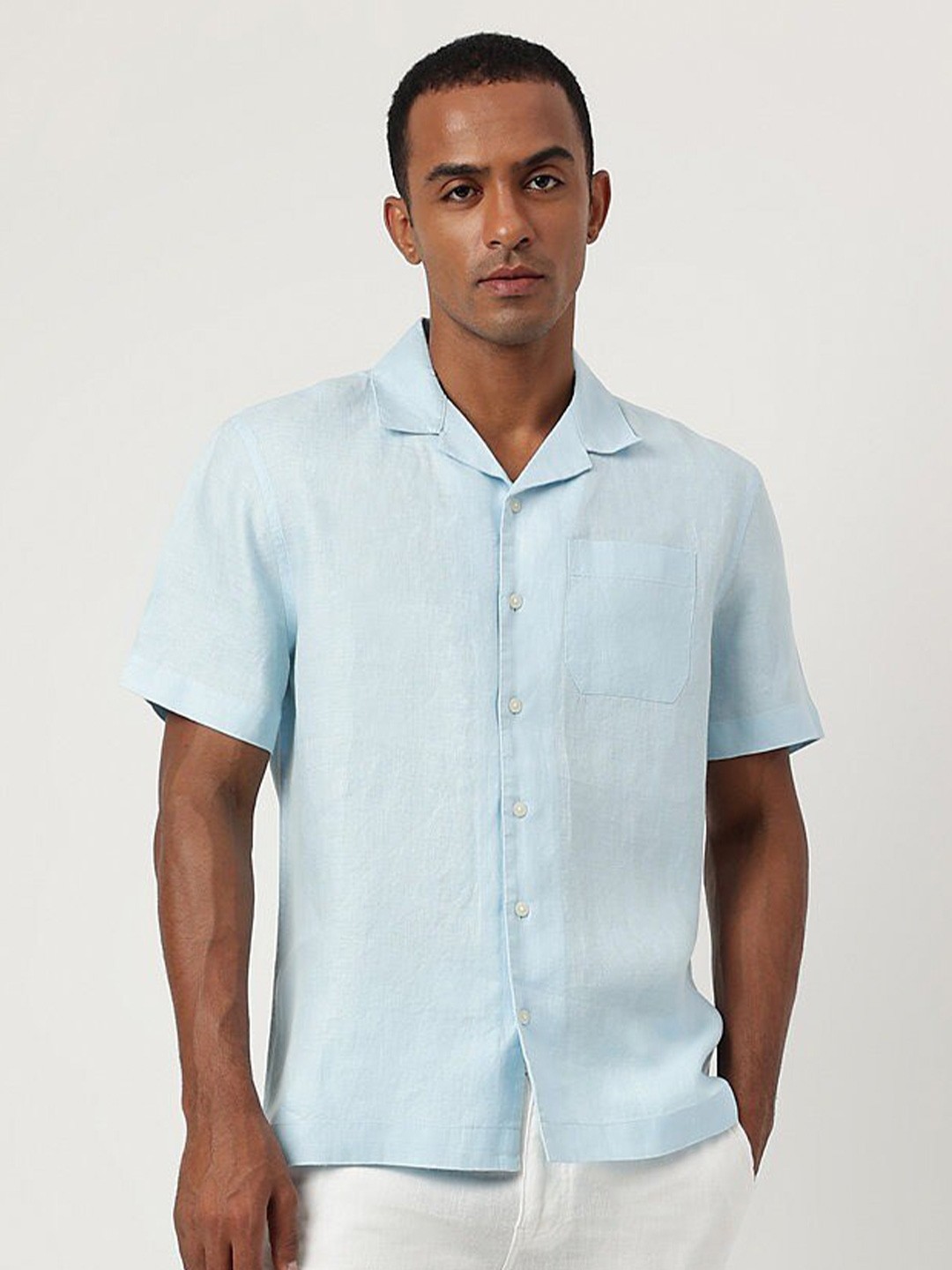 

Marks & Spencer Slim Fit Opaque Linen Casual Shirt, Blue