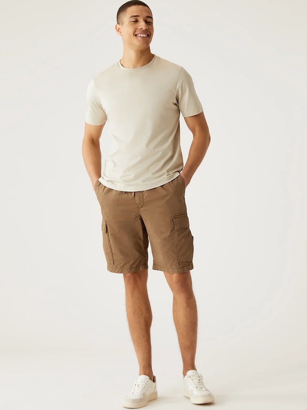 

Marks & Spencer Men Pure Cotton Cargo Shorts, Brown