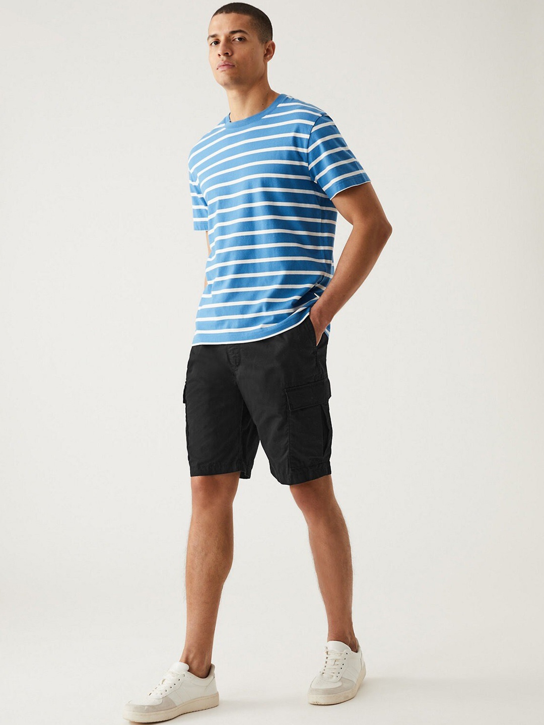 

Marks & Spencer Men Pure Cotton Cargo Shorts, Black
