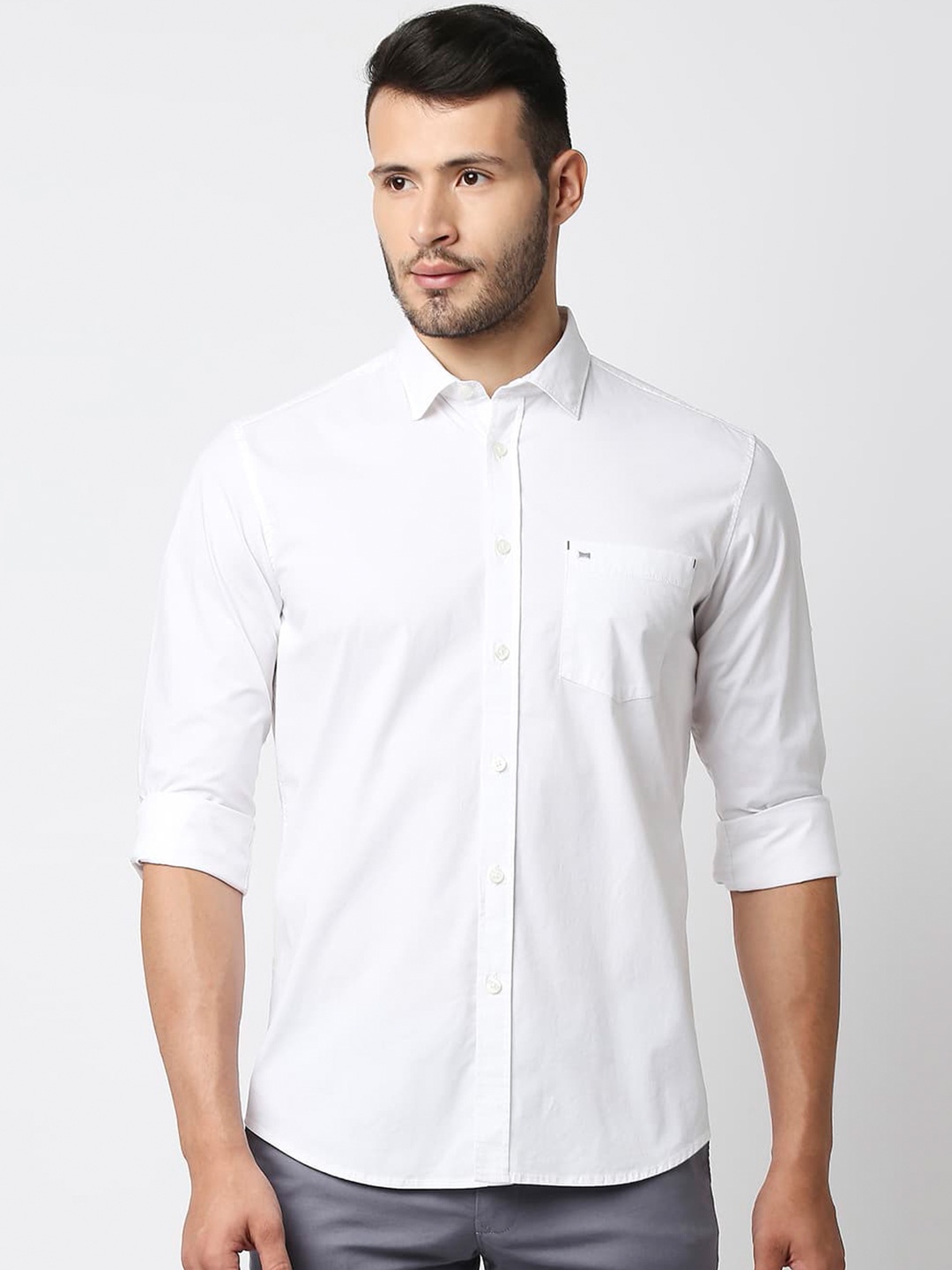 

Basics Standard Slim Fit Cotton Casual Shirt, White