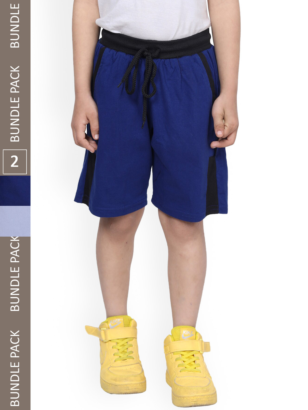 

IndiWeaves Boys Pack Of 2 High-Rise Cotton Shorts, Blue