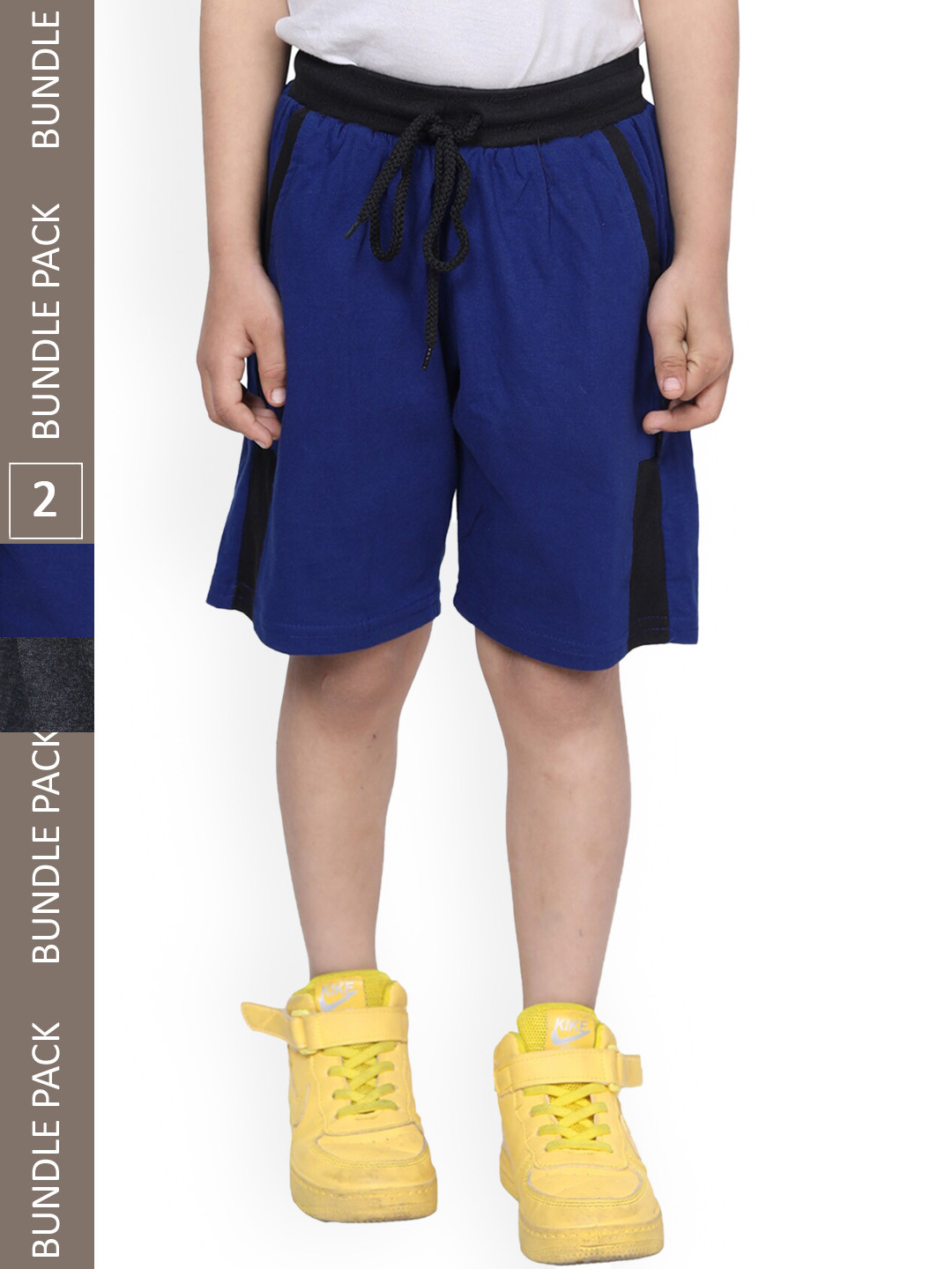 

IndiWeaves Boys Pack Of 2 High-Rise Cotton Regular Shorts, Blue