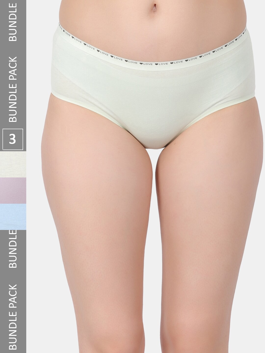 

Amour Secret Pack Of 3 Mid-Rise Hipster Briefs, Green