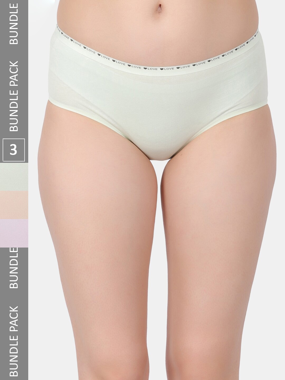 

Amour Secret Pack Of 3 Mid-Rise Hipster Briefs, Green