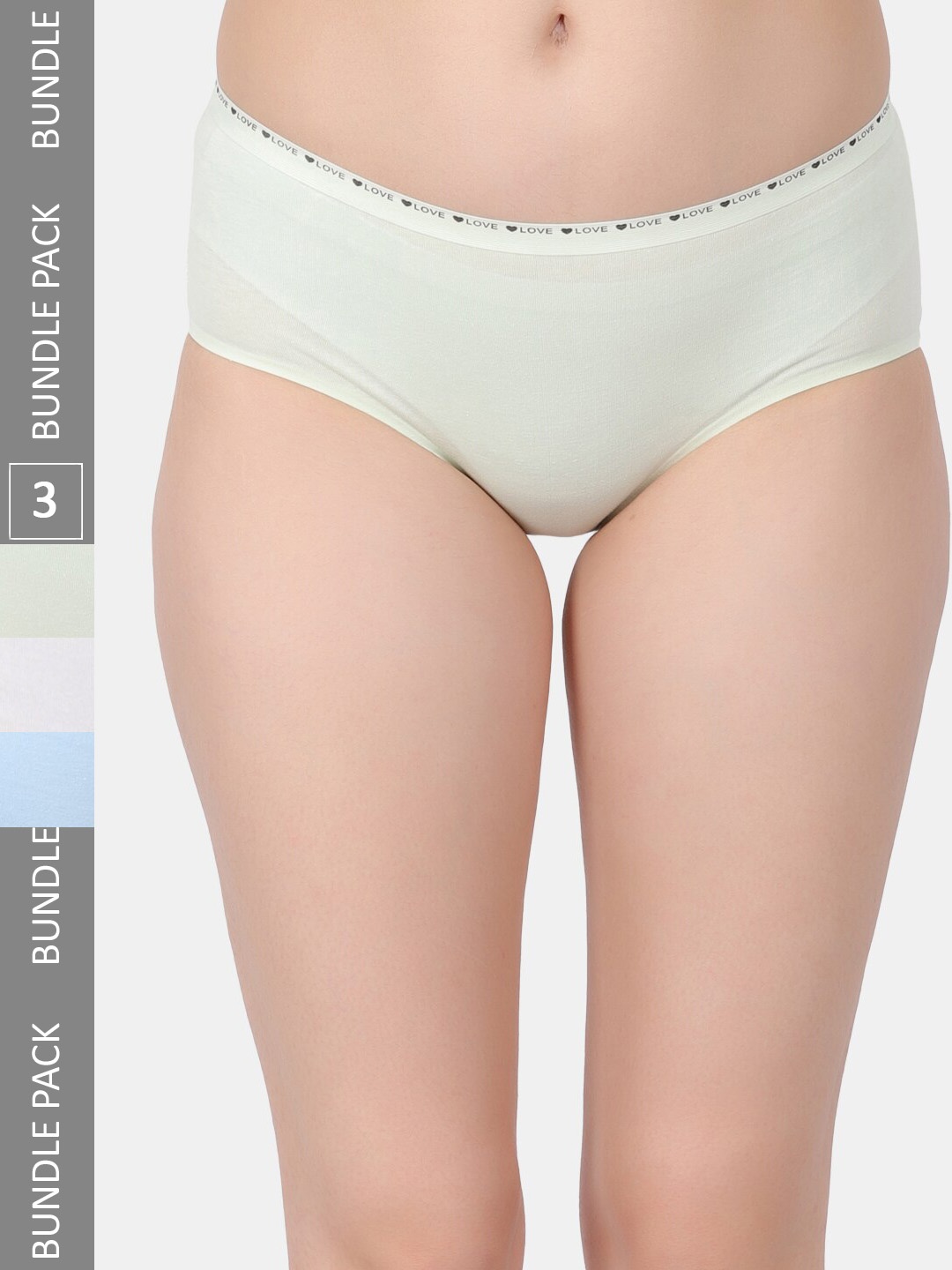 

Amour Secret Pack Of 3 Mid Rise Hipster Briefs, Green
