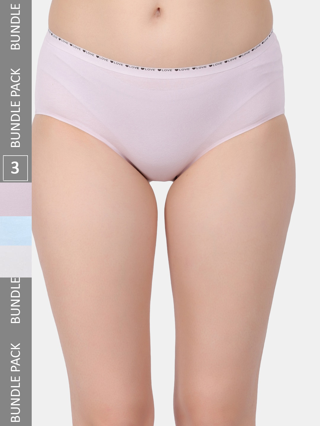 

Amour Secret Pack Of 3 Leak-Proof Mid-Rise Hipster Briefs, Purple