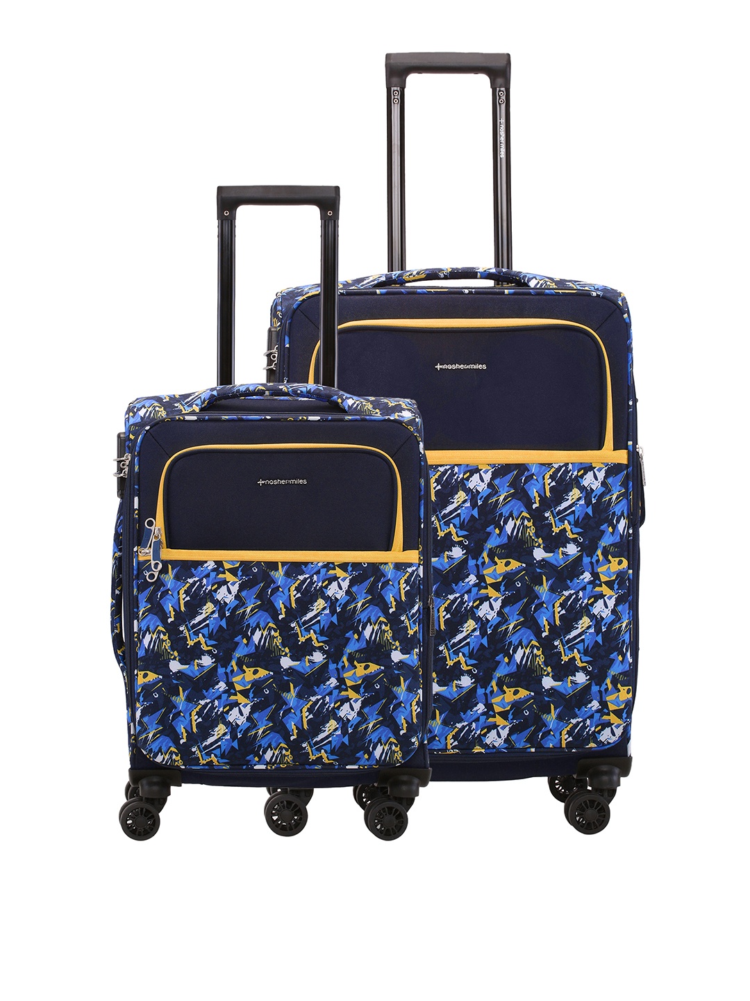 

Nasher Miles Unisex Set Of 2 Water Resistant Soft-Sided Trolley Suitcase, Blue
