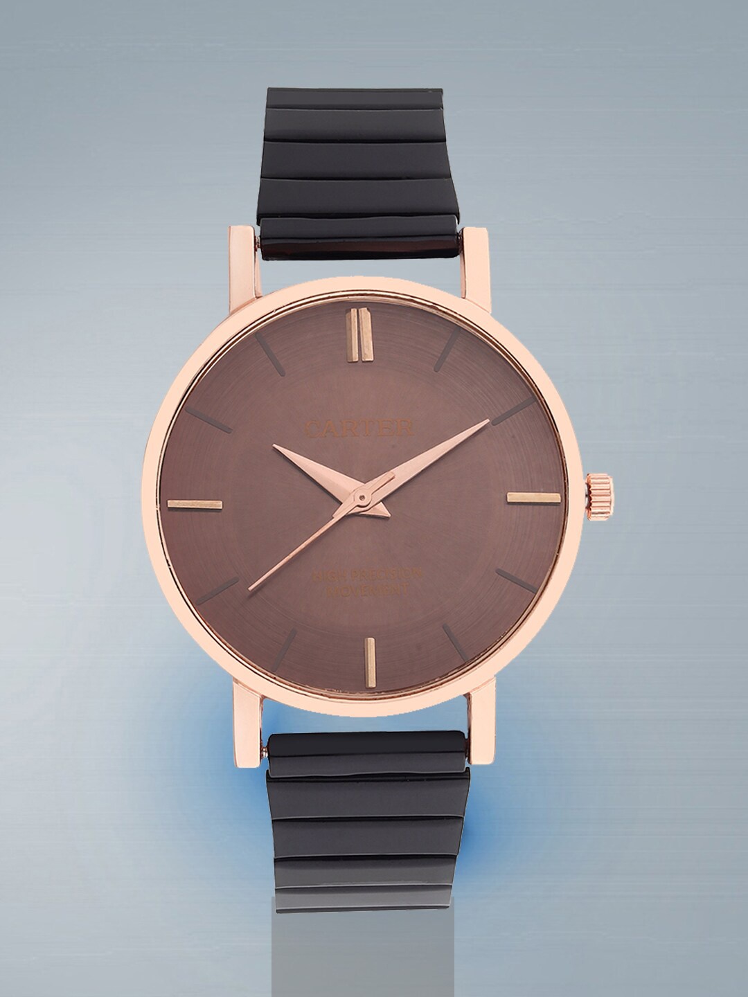 

Sandy D Carter Women Brass Dial & Bracelet Style Straps Analogue Watch SD-Carter-56-RG-BR, Rose gold