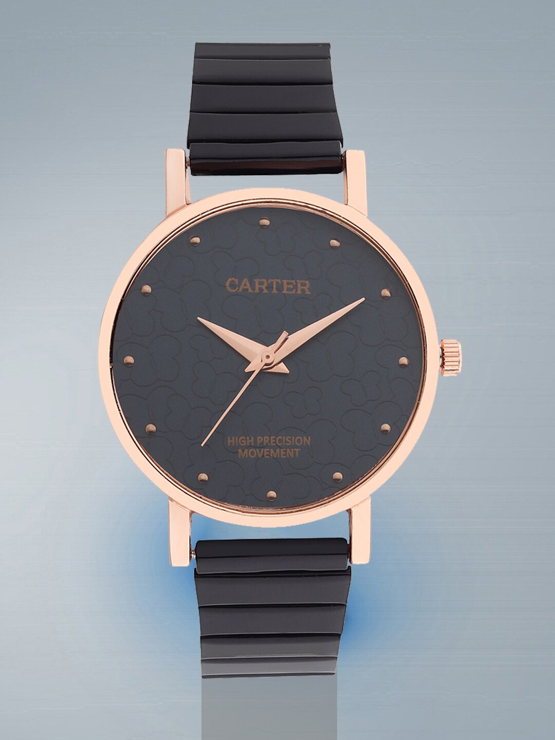

Sandy D Carter Women Brass Dial & Bracelet Style Straps Analogue Watch SD-Carter-51-RG-BL, Rose gold