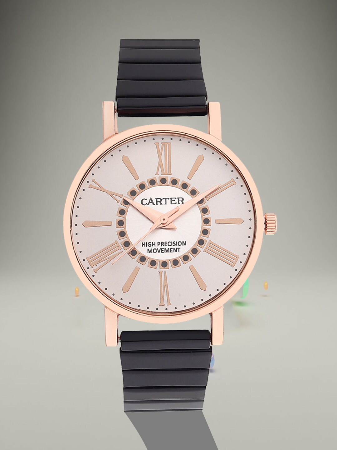 

Sandy D Carter Embellished Dial & Bracelet Style Straps Analogue Watch SD-Carter-57-RG-WH, Rose gold