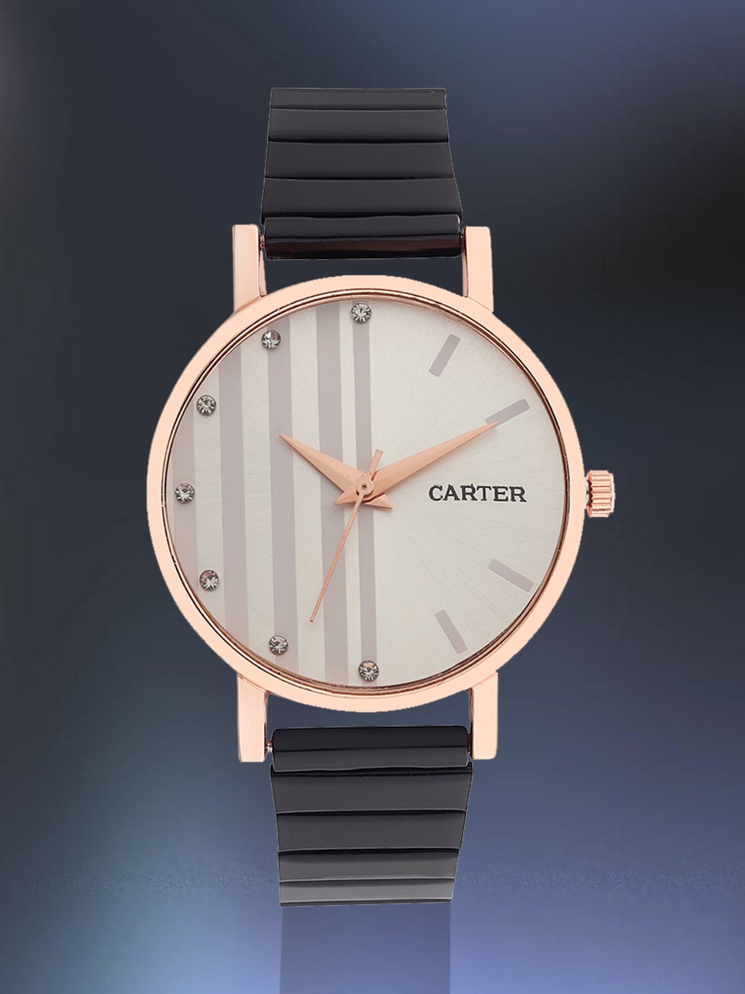 

Sandy D Carter Printed Dial & Bracelet Style Straps Analogue Watch SD-Carter-59-RG-WH, Rose gold
