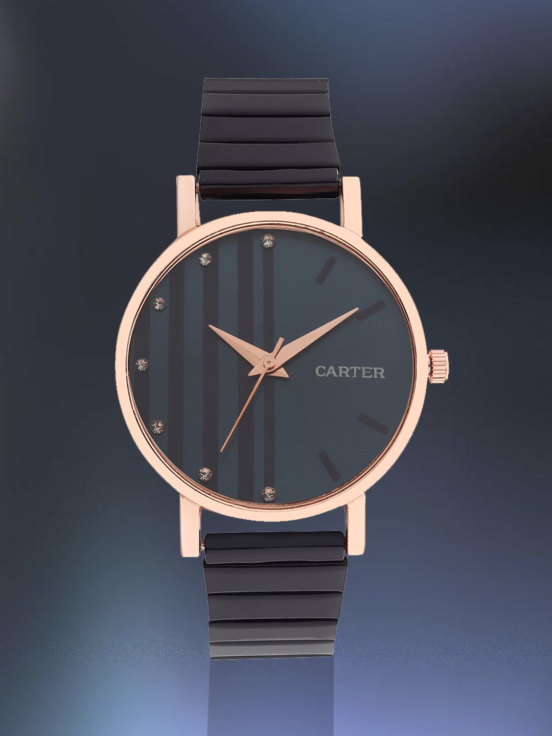 

Sandy D Carter Printed Dial & Bracelet Style Straps Analogue Watch SD-Carter-50-RG-BL, Rose gold