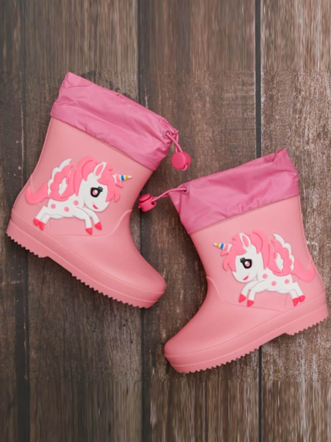 

Yellow Bee Girls Unicorn Applique Rain Boots, Pink