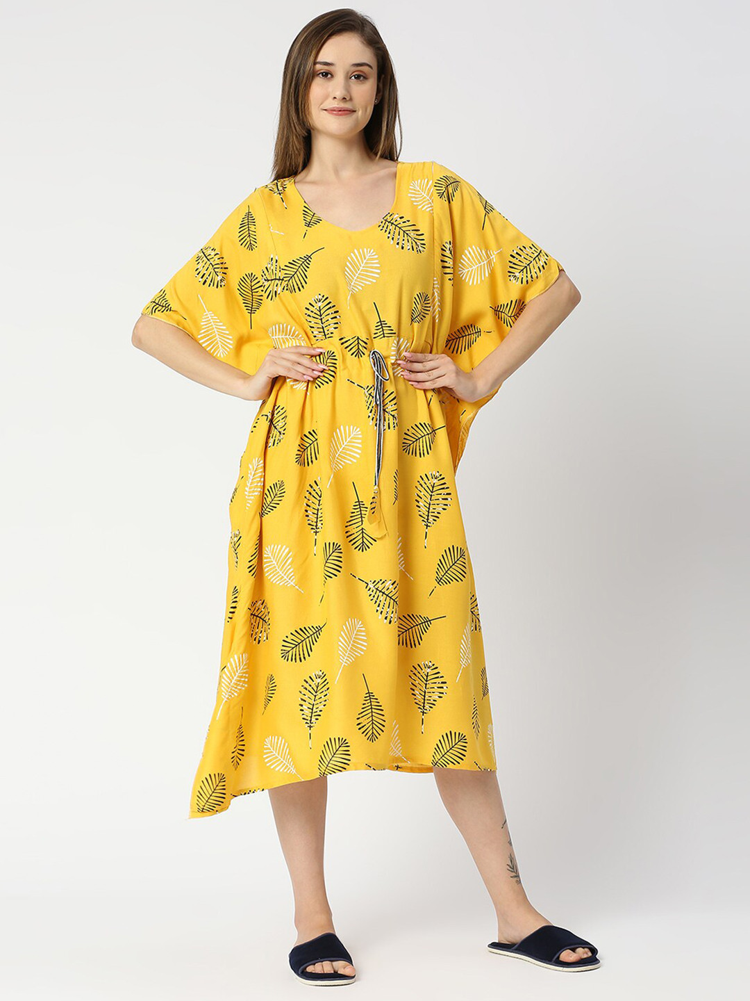 

Pretty Awesome Floral Printed Maternity Nightdress, Yellow