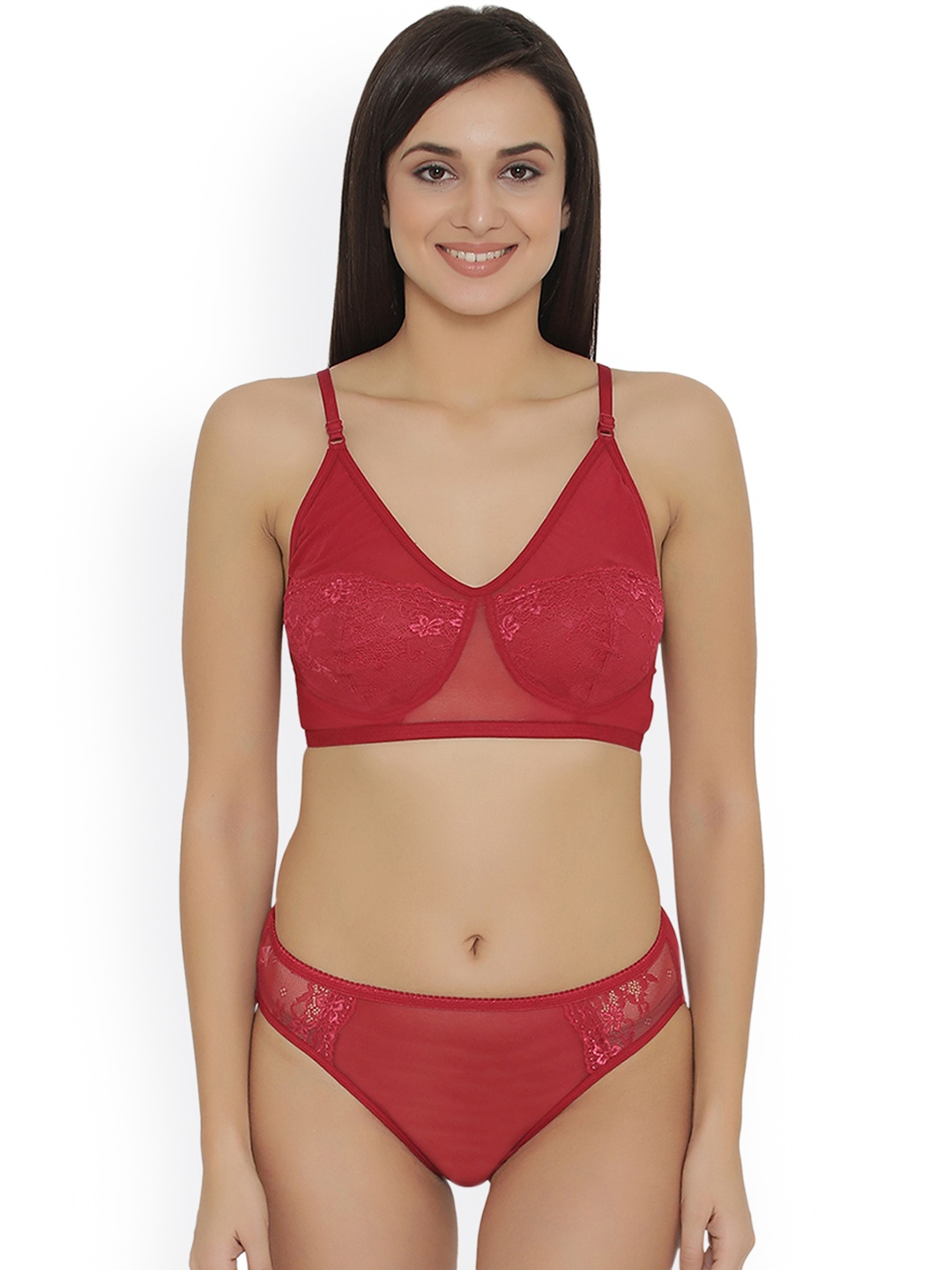 

Clovia Women Maroon Lingerie Set BP0795P0934C