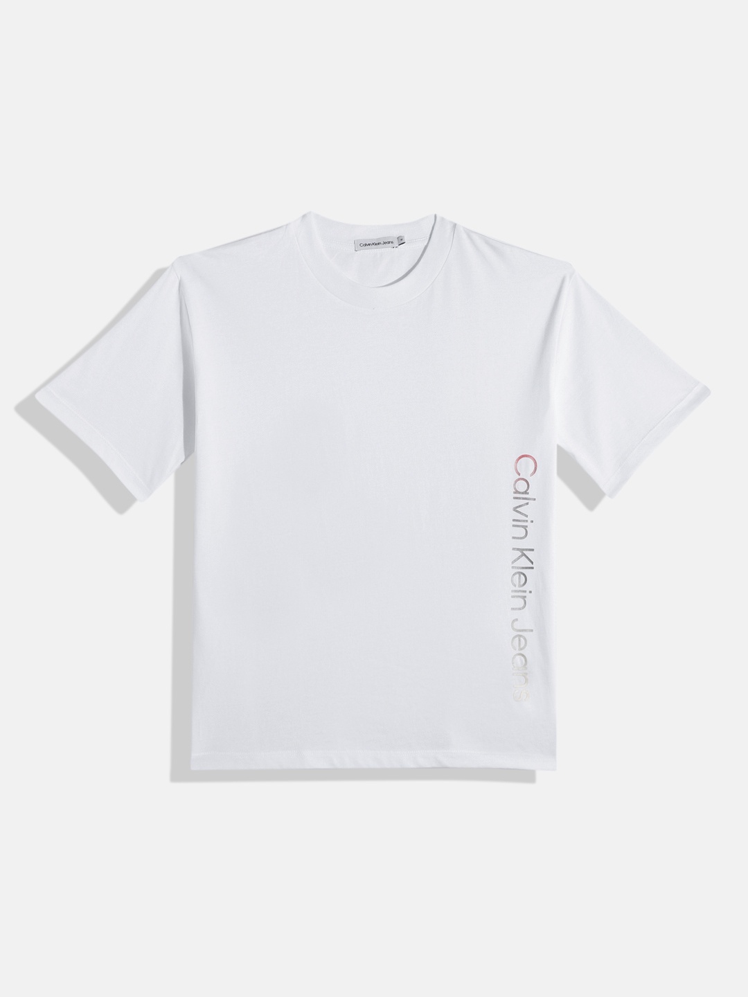 

Calvin Klein Jeans Kids Gradient Brand Logo Printed Pure Cotton T-shirt, White