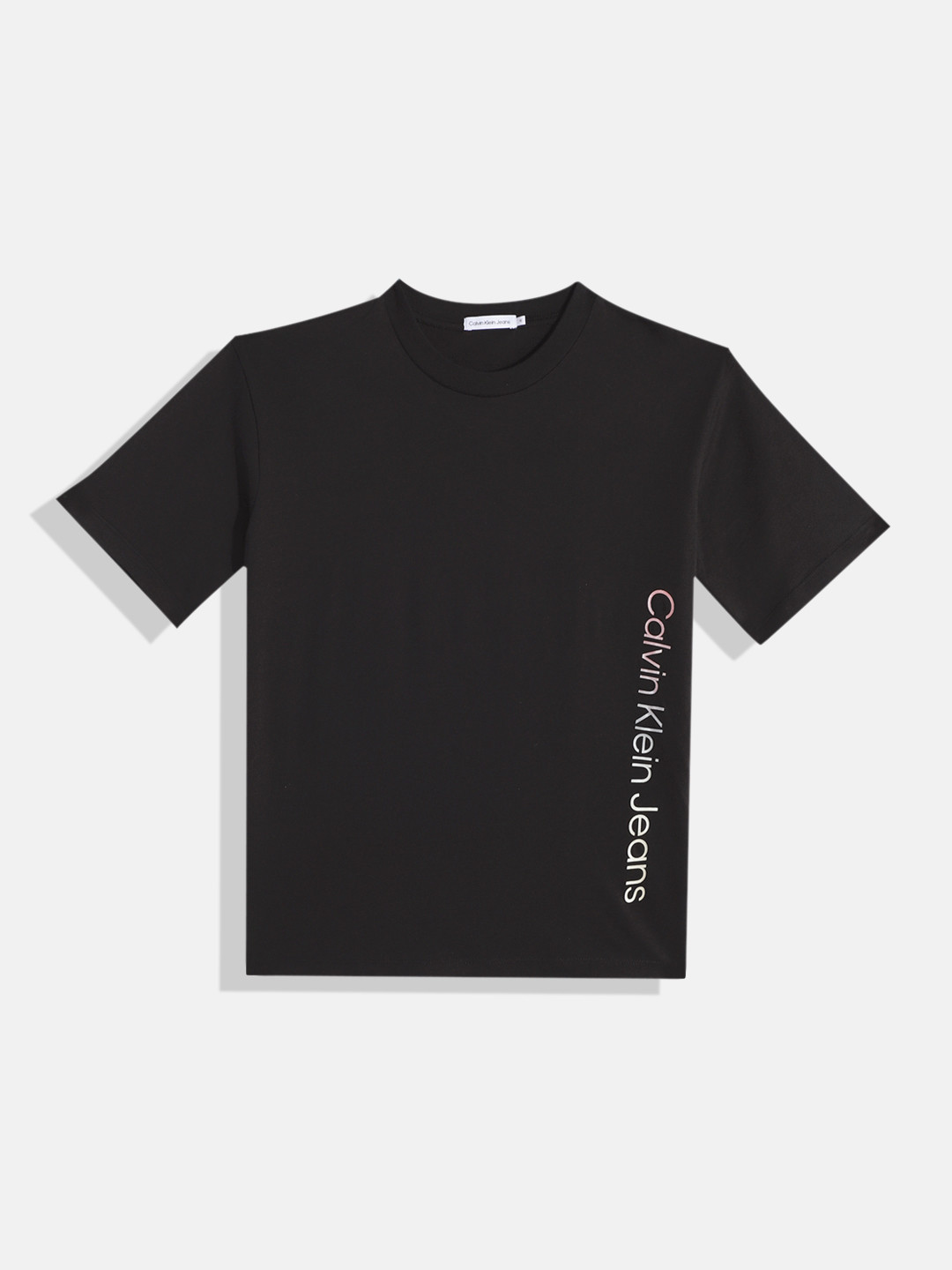 

Calvin Klein Jeans Kids Gradient Brand Logo Printed Pure Cotton T-shirt, Black