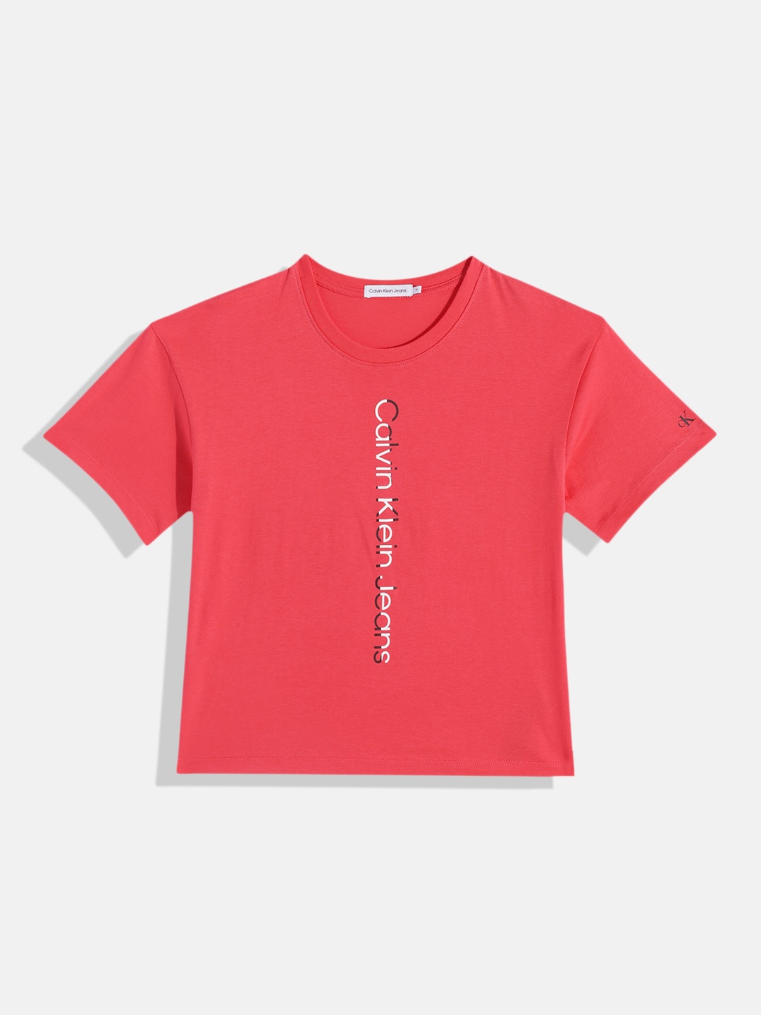 

Calvin Klein Jeans Girls Brand Logo Printed Pure Cotton T-shirt, Pink