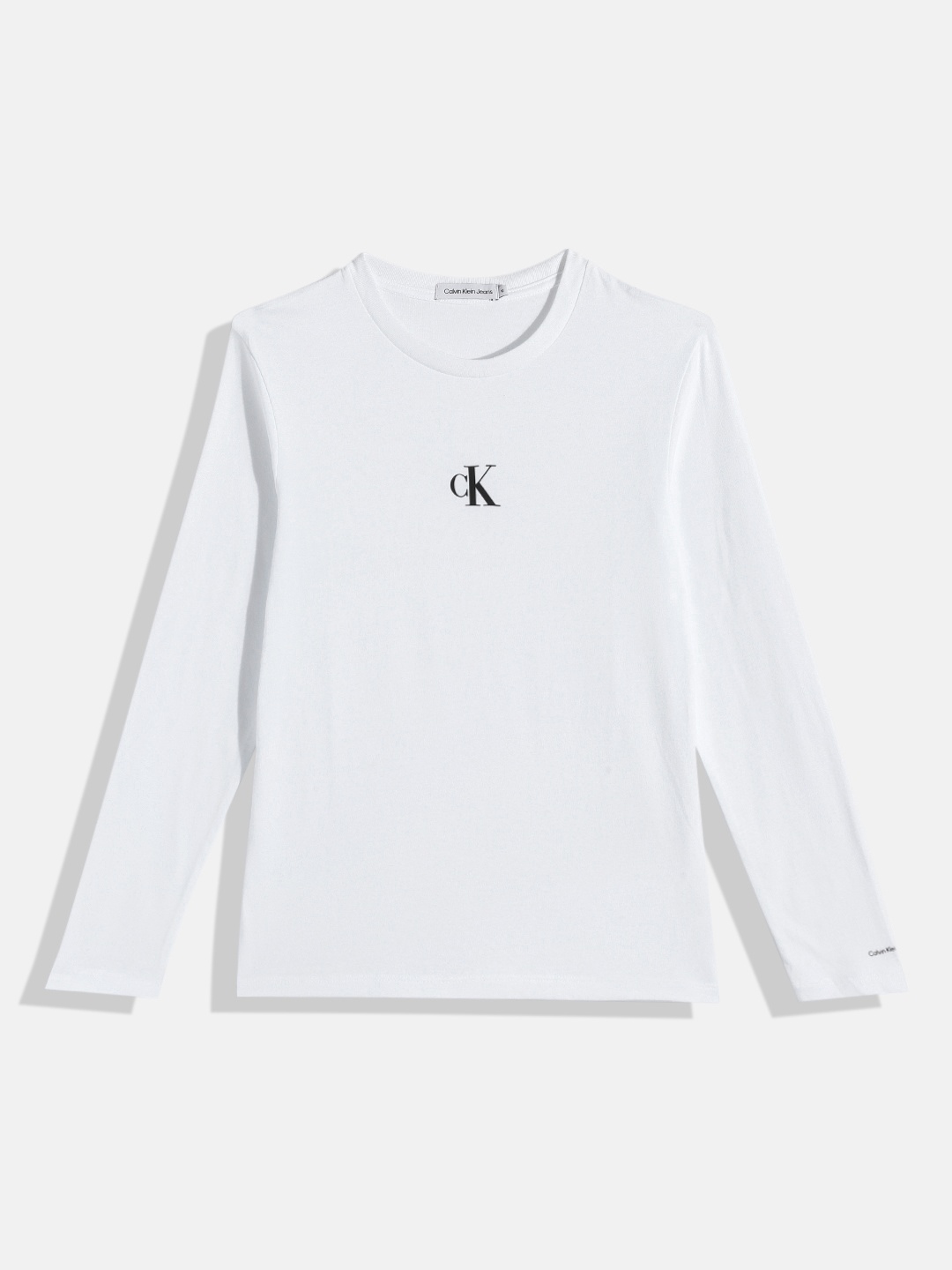 

Calvin Klein Jeans Girls Brand Logo Printed Pure Cotton T-shirt, White