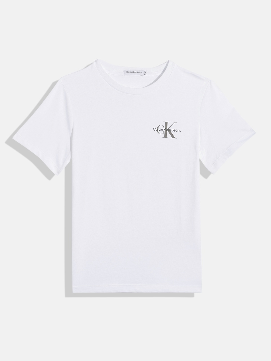 

Calvin Klein Jeans Boys Brand Logo Printed Pure Cotton T-shirt, White