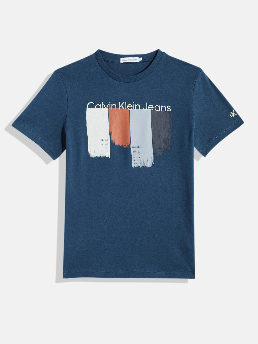 

Calvin Klein Jeans Boys Printed Pure Cotton T-shirt, Blue