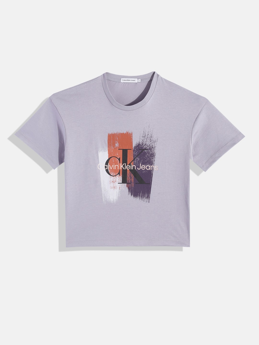 

Calvin Klein Jeans Girls Printed Pure Cotton T-shirt, Lavender
