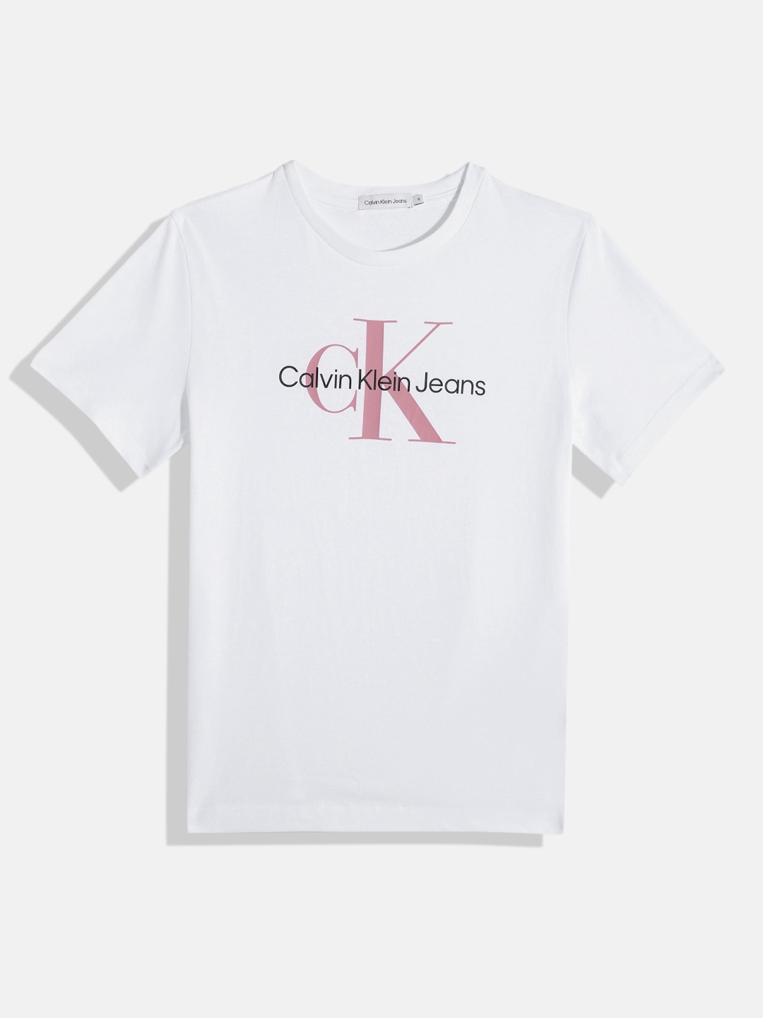

Calvin Klein Jeans Kids Brand Logo Printed Pure Cotton T-shirt, White