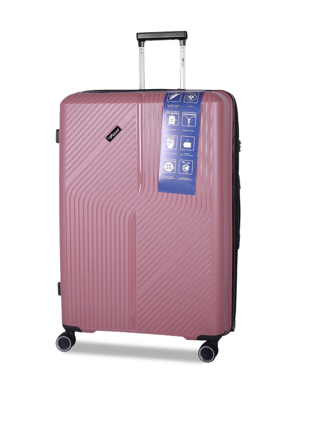 

F Gear Unisex Water Resistant Large Non-Padded Suitcase Trolley Bag, Rose