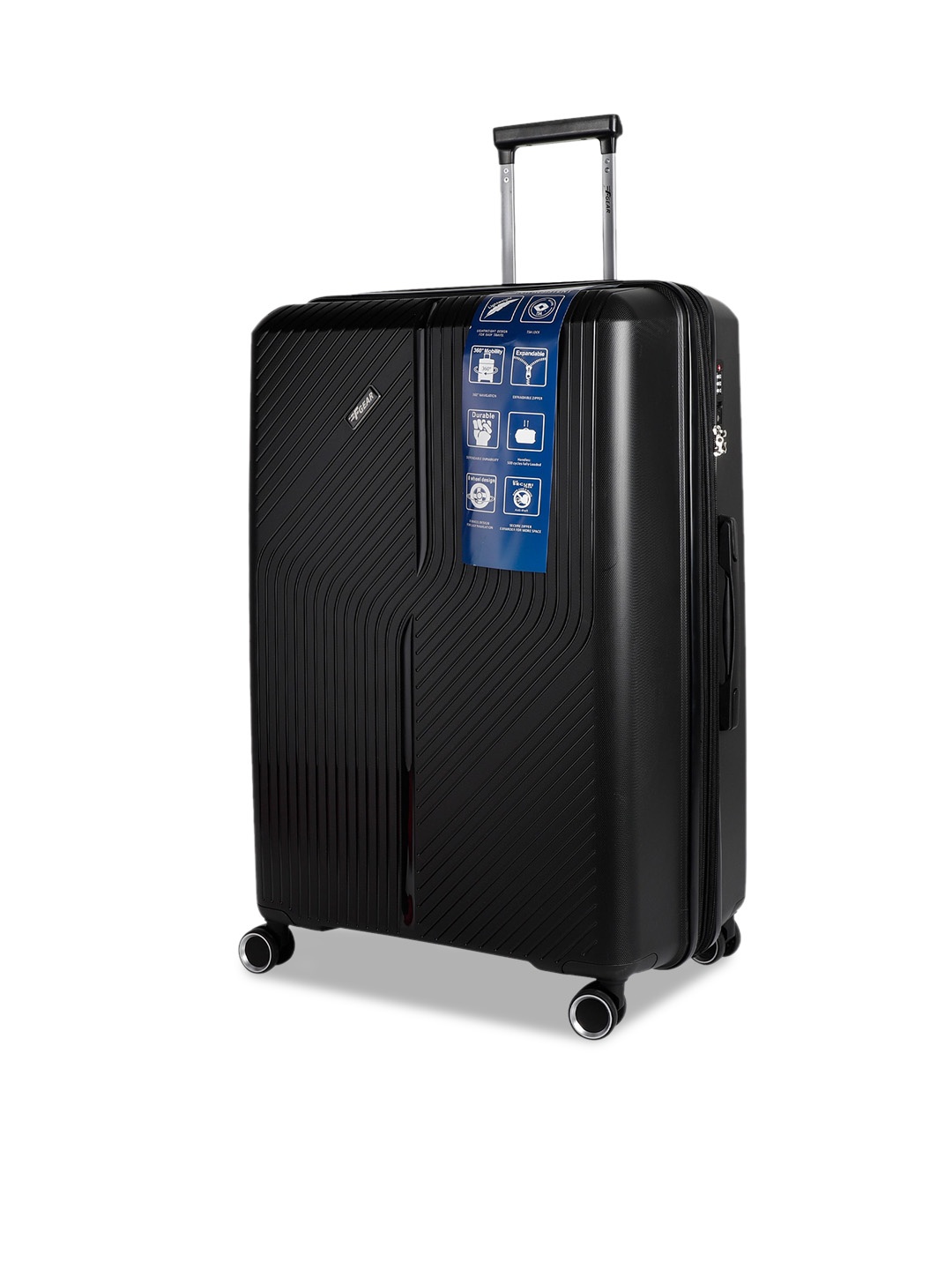 

F Gear Textured Water Resistant Hard-Sided Cabin Trolley Bag, Black