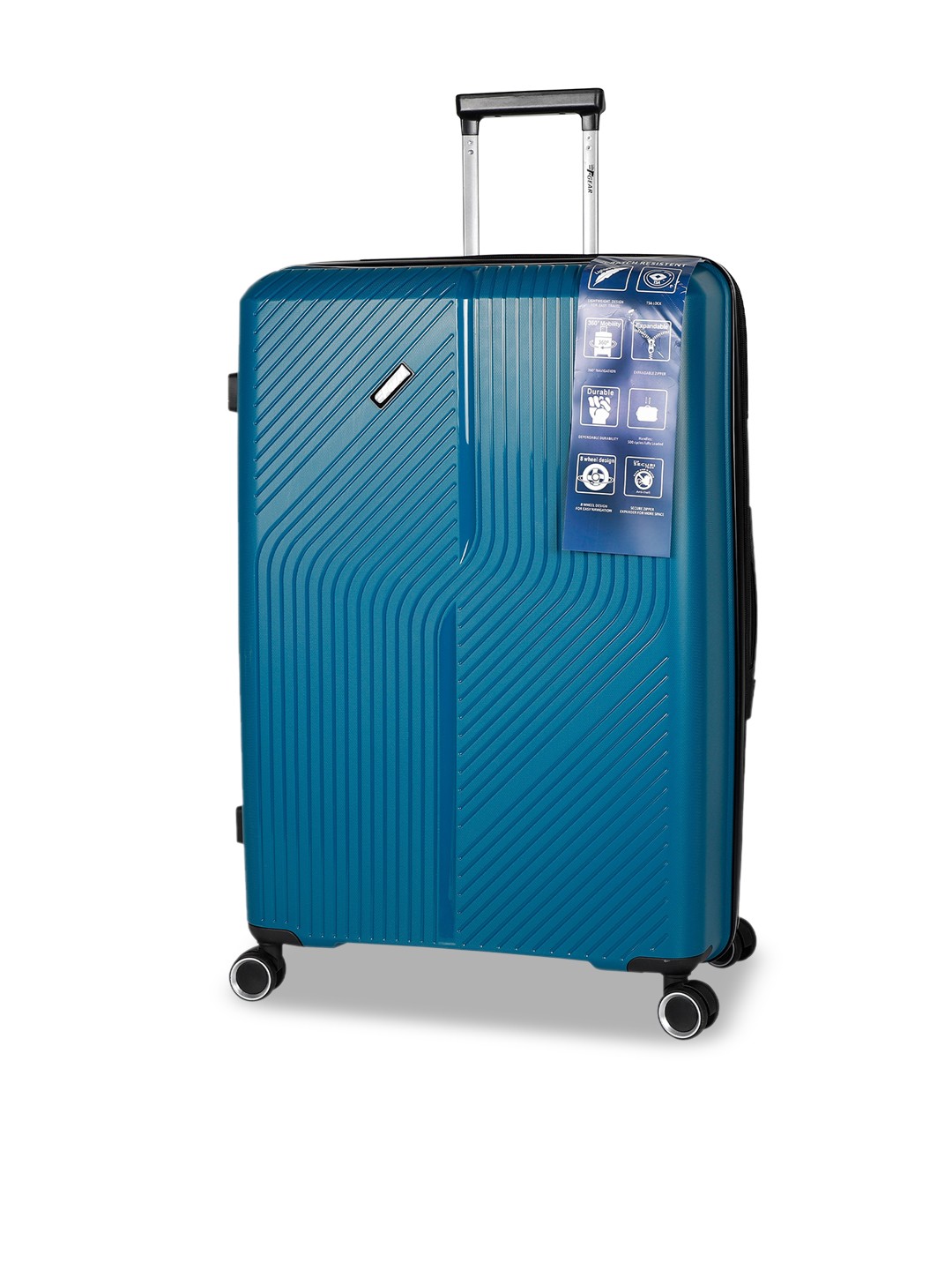 

F Gear Unisex Textured Water Resistant Check- in Suitcase Trolley Bag, Blue