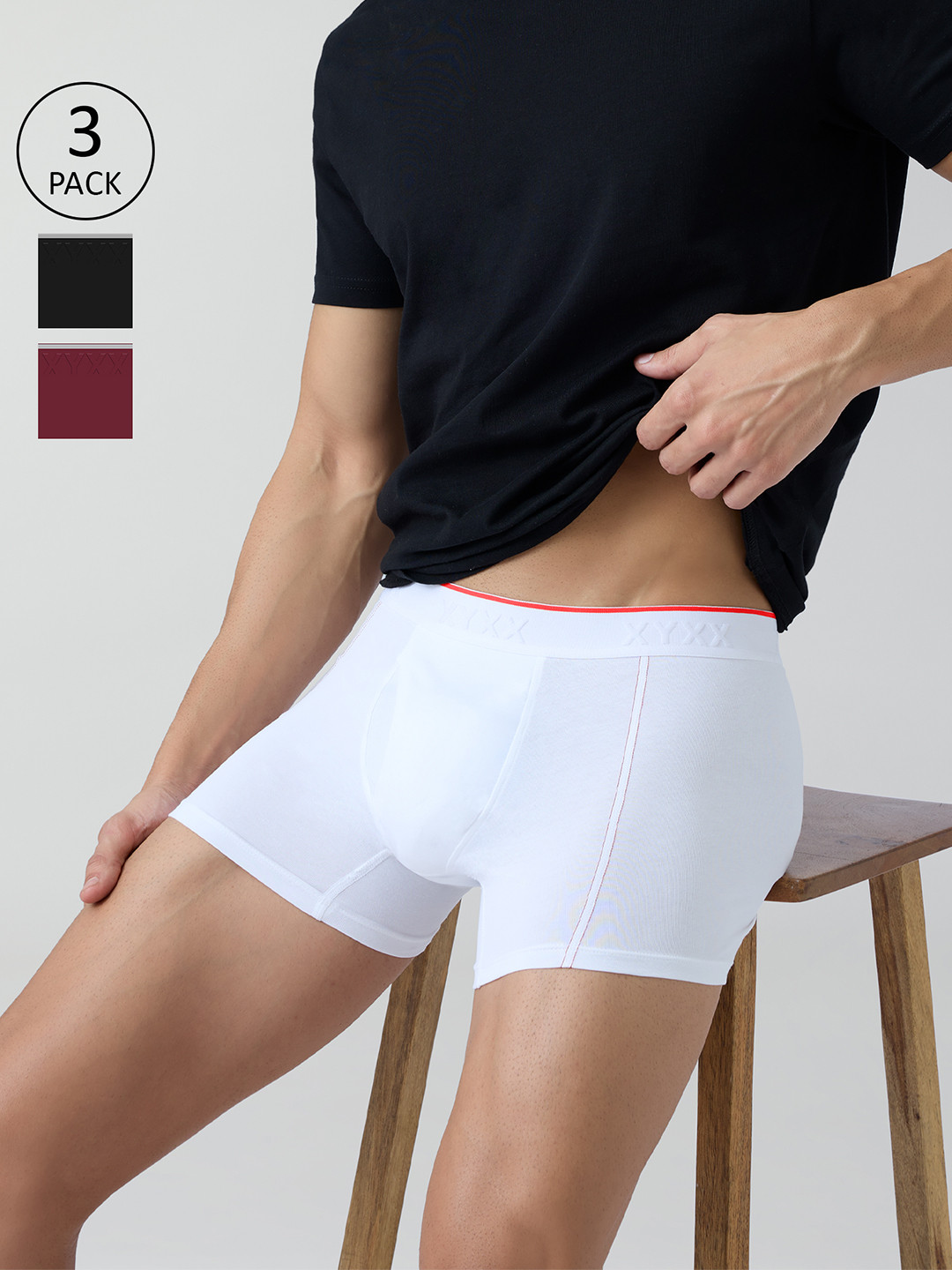 

XYXX Pack Of 3 Cotton Trunks XYTRNK3PCKN884, White