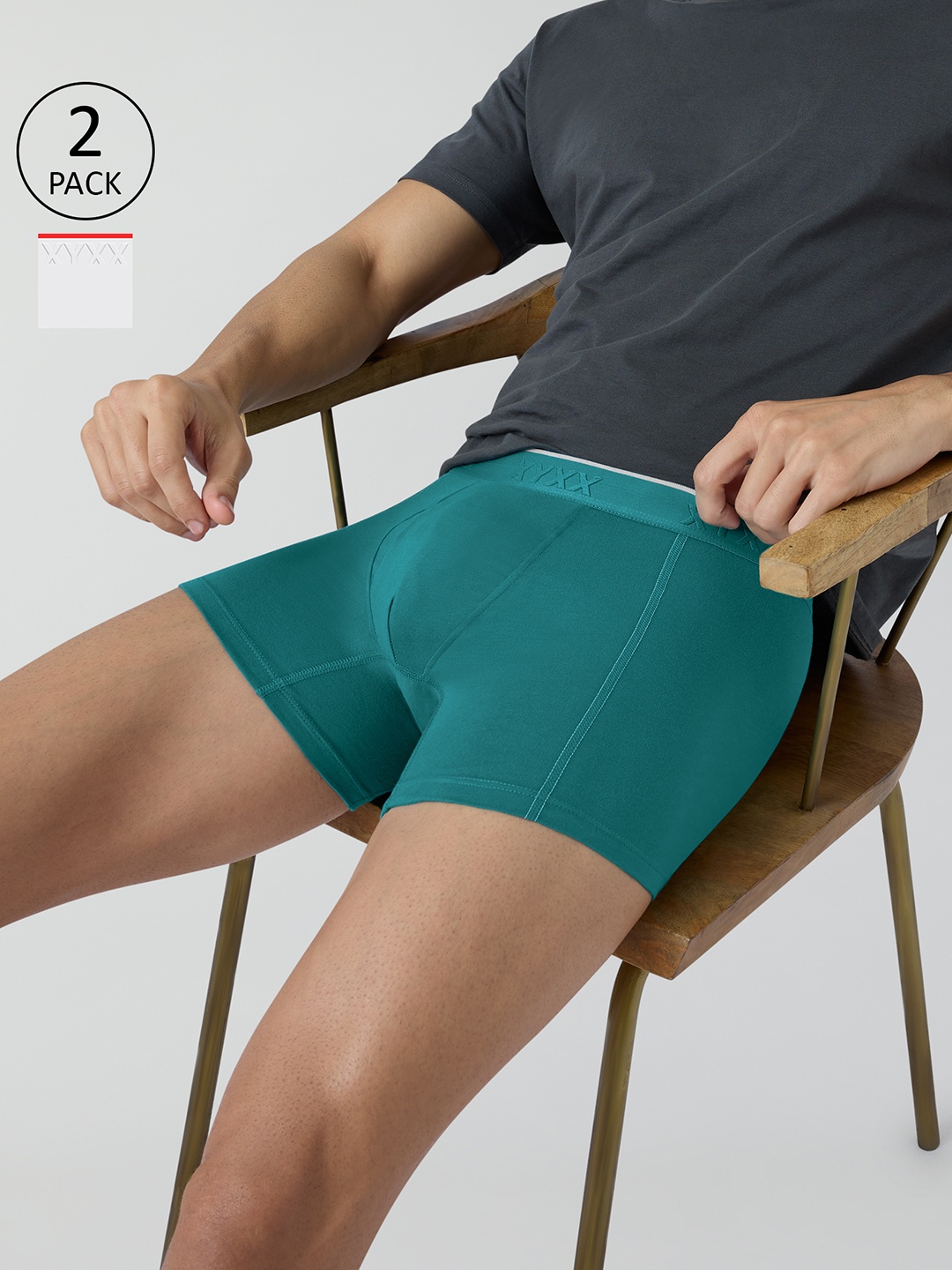 

XYXX Pack Of 2 Cotton Trunks XYTRNK2PCKN615, Green