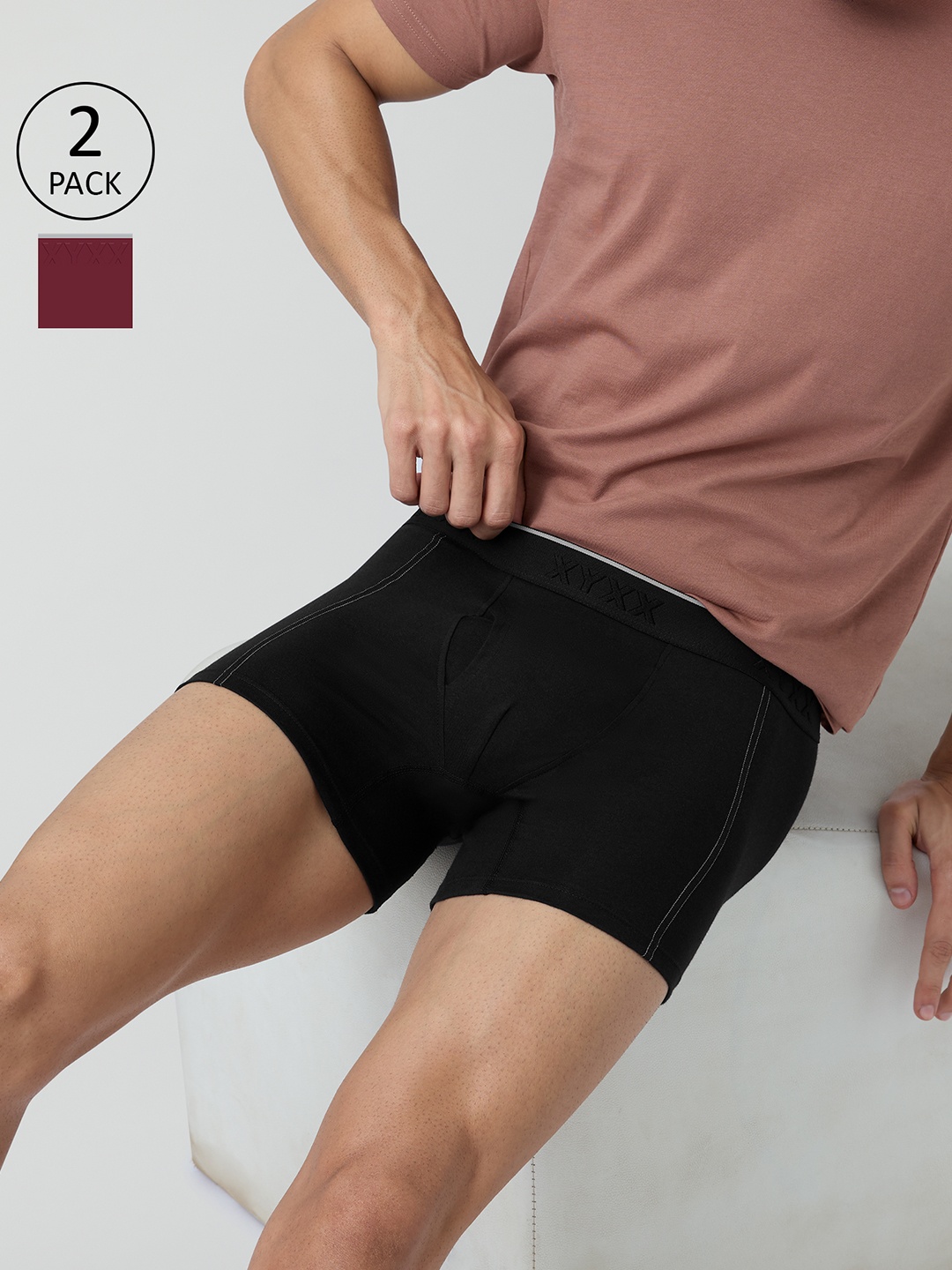 

XYXX Pack Of 2 Crux IntelliFresh Cotton Trunk XYTRNK2PCKN620, Black