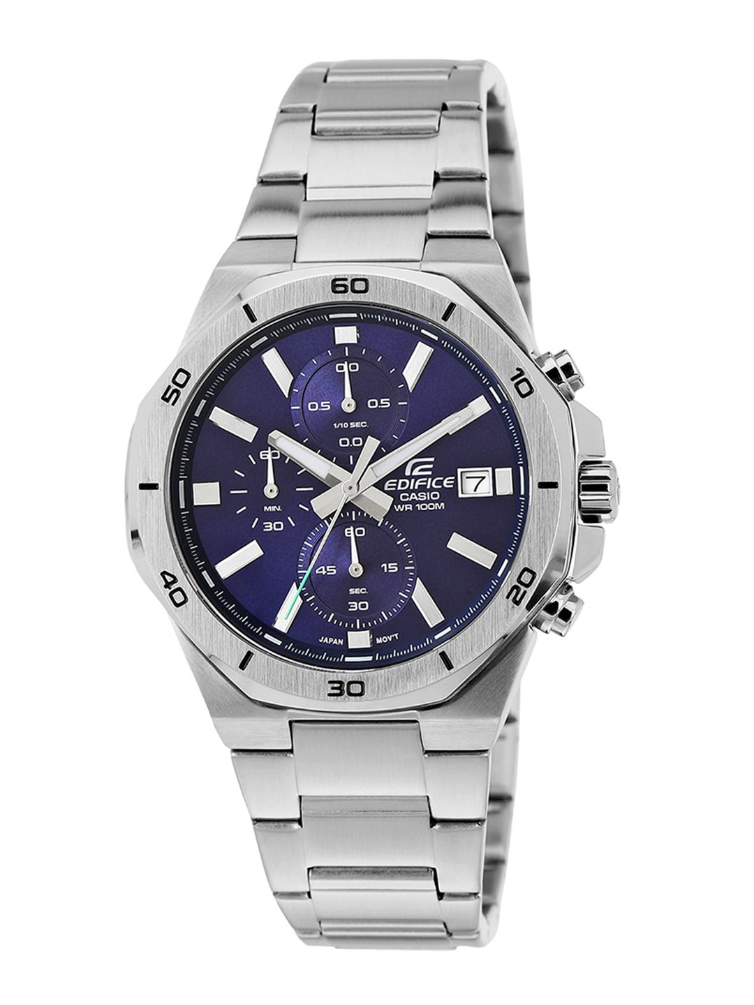 

CASIO Men EDifice EFV-640D-2AVUDF Blue Analog Dial Silver Stainless Steel Band ED584