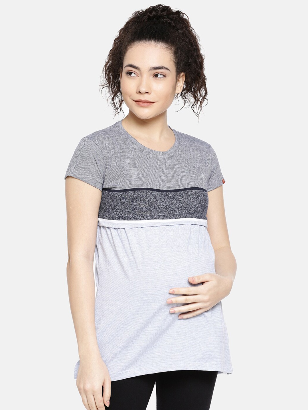 

GOLDSTROMS Striped Cotton Maternity Feeding Top, Blue