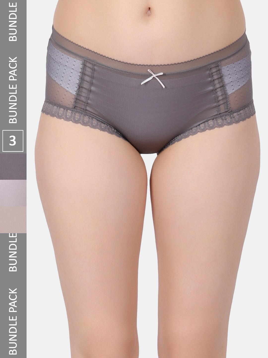 

Amour Secret Pack Of 3 Self-Design Hipster Briefs, Multi
