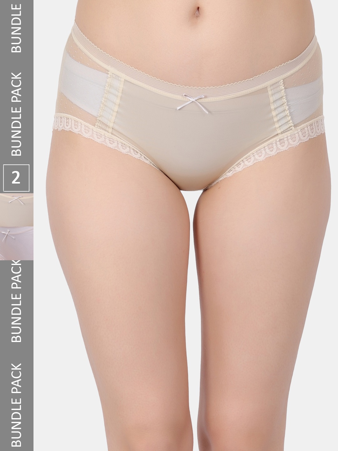 

Amour Secret Pack Of 3 Self-Design Hipster Briefs, Beige