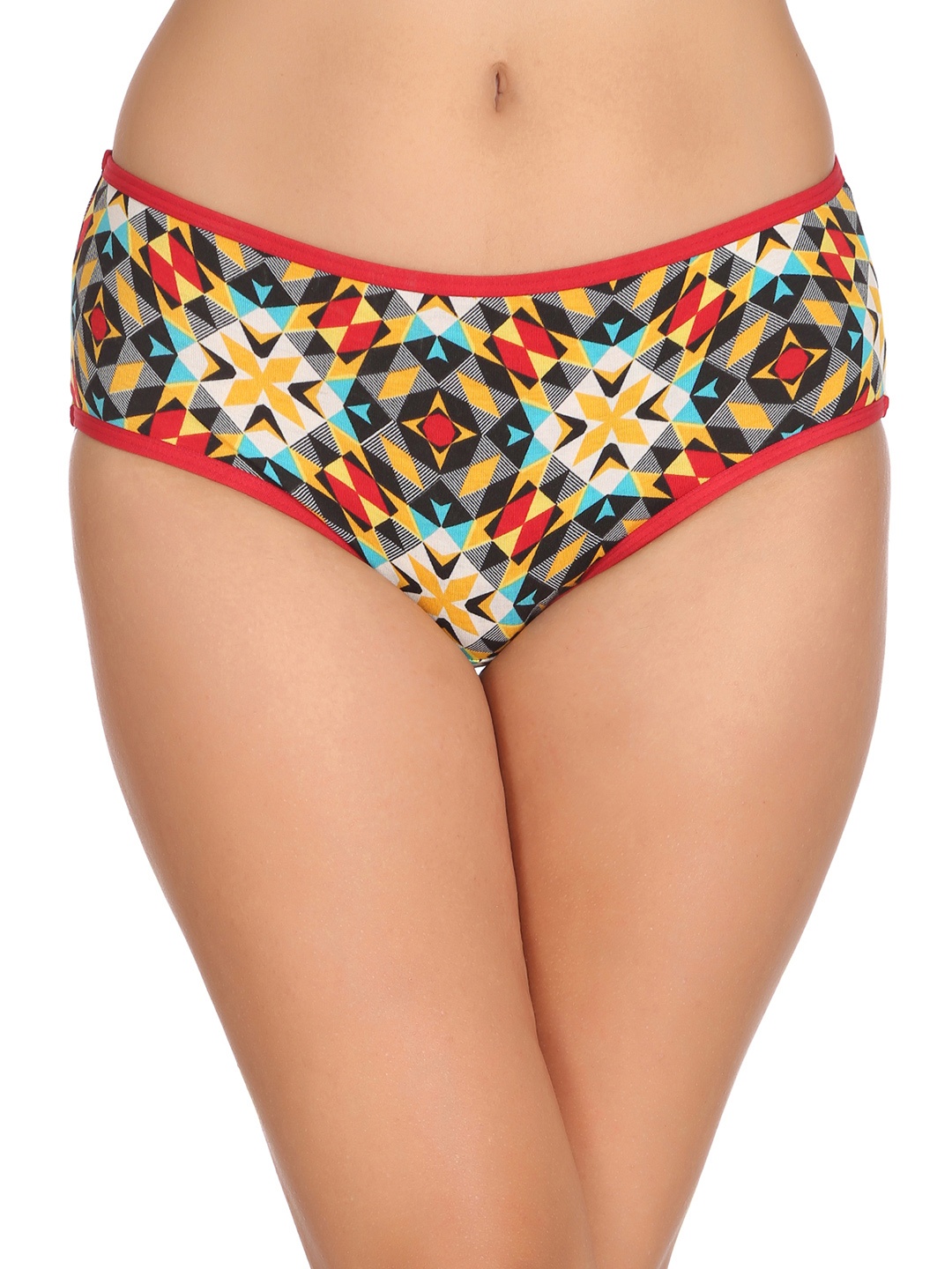 

Clovia Women Yellow & Red Colored Printed Hipster Briefs PN2262P02M