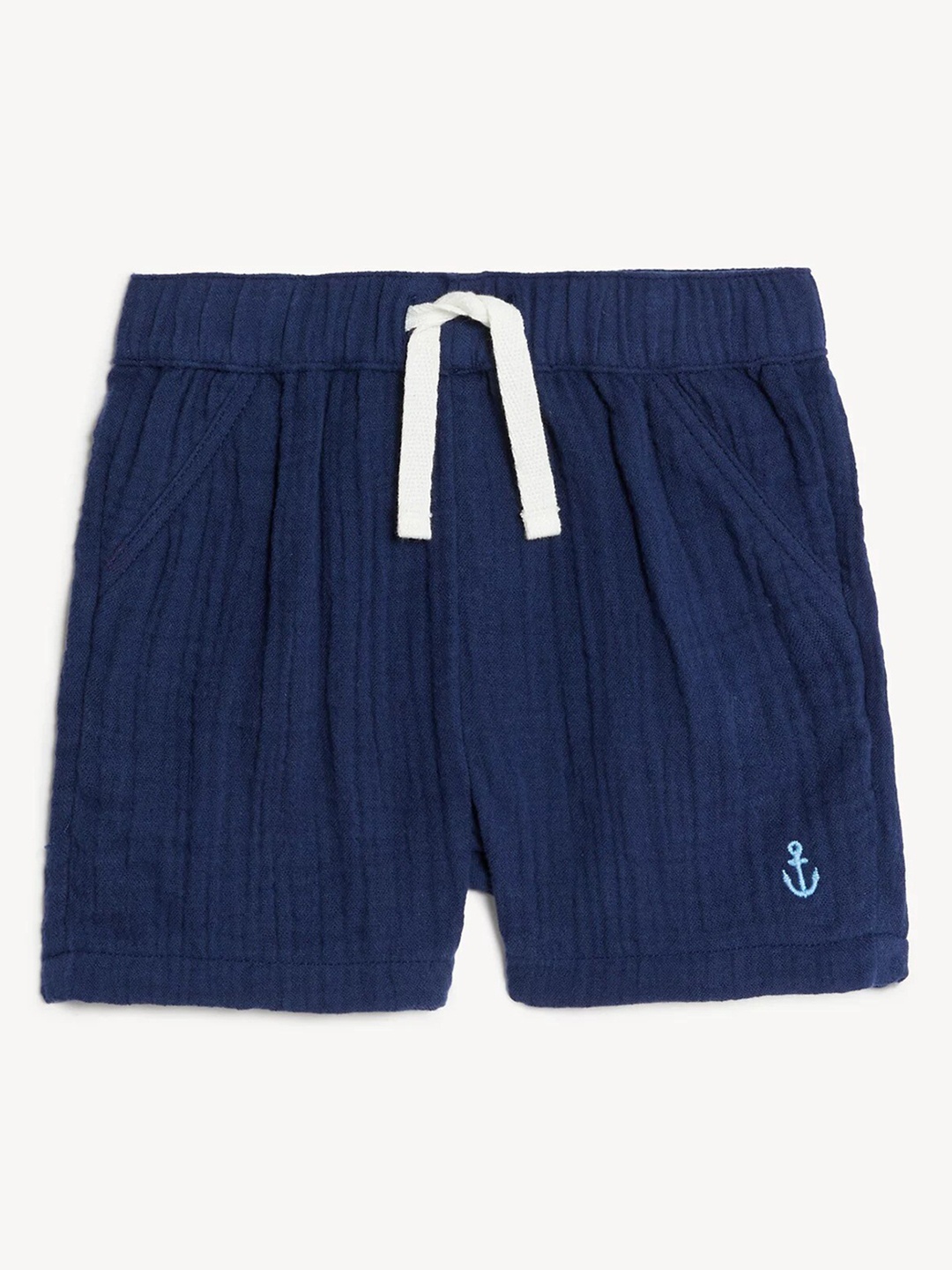 

Marks & Spencer Boys Mid-Rise Pure Cotton Regular Shorts, Navy blue