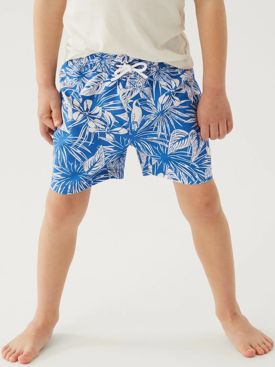 

Marks & Spencer Boys Floral Printed Lounge Shorts, Blue