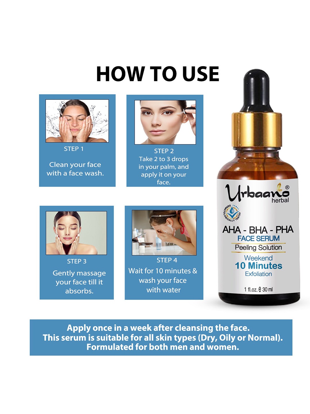 

Urbaano Herbal Combo of Peeling Solution-30ml with Vitamin C Face Wash- 200ml, Multi